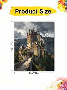 1pc Castle Scenery DIY Oil Painting By Numbers, Canvas Painting DIY Crafts, Adult Home Decoration, Holiday Gift. - Sets - View 9