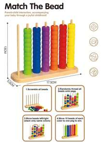 Bead Column Color Matching Educational Toy, Focus And Matching Training, Enhance Logic And Spatial Perception, Parent-Child Interactive Toy - Multicolor - View 3