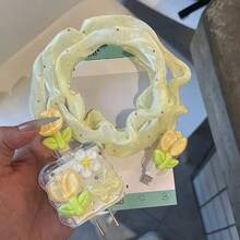 4件裝花朵數據線保護套 20W Apple 15 Pro Max 快速充電 14 13 12 11 軟殼充電器，送給朋友的最佳禮物選擇 - 彩色 - 查看 4
