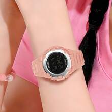 Luxury Brand Women's Outdoor Sports Watch LED Digital Clock Multi Functional Fashion Leisure Women's Watch Electronic Quartz Dual Display Watch - Pink - View 4