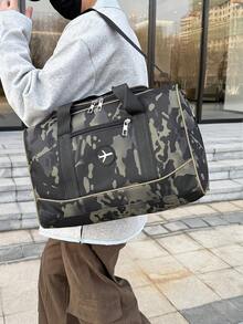 Fashion Camouflage Tote Bag Large Capacity Business Travel Luggage Bag Casual Tote - Multicolor - View 2
