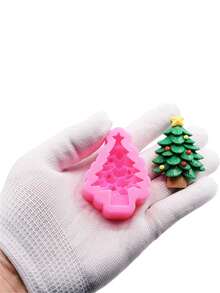 1pc Pink Liquid Silicone Material Silicone Mold Christmas Tree Resin Accessories Silicone Mold For Making Plaster Aromatherapy Christmas Decoration Stickers Fridge Magnets And Other Handmade Art Crafts - Christmas Tree - View 11