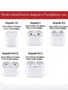 1 ốp tai nghe Bluetooth không dây hình vuông màu trơn phủ bột kim tuyến, tùy chỉnh chữ, kèm dây treo, tương thích với Apple 1, 2, 3, Pro 1, Pro 2 - Nhiều màu - Xem 9