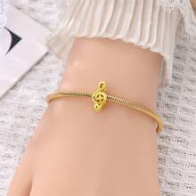 1pc Beaded Jewelry, Original Bracelet Necklace DIY Pendant Chain Accessories, Featuring Castle, Musical Note, Maple Leaf, Infinity Symbol Shapes, Inlaid With Sparkling Zirconia, Exquisite 3D Carving, Versatile Handmade Accessories, Suitable For DIY Jewelry And Gifts - Gold - View 9
