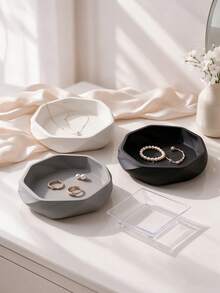 2pcs Smooth Swirl Storage Tray, Matte Pla Decorative Tray, Multifunctional Desktop Organizer, For Keys, Jewelry, Coins, Small Additions, Vanity, E Ntrance, Bedside Table, Home Decor Dish,Organizing Desktop Clutter,Gifts For Family And Friends - Multicolor - View 5