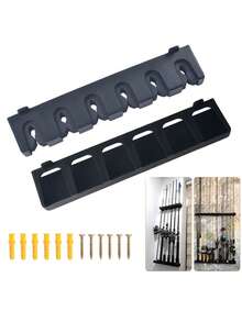 1 Set Wall-Mounted Fishing Rod Rack, Colorful 6-Hole Wall-Hanging Lure Rod Holder, Net Storage Rack, Fishing Rod Display Stand - Multicolor - View 6
