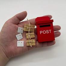 Mini Flip-Top Mailbox & Parcel Set, Christmas Doorway Miniature Scene Decor, Photography Prop, DIY Dollhouse Decoration, Perfect Christmas Gift - Red Set - View 7