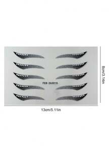 1pc Black Rhinestone Eyeliner Sticker, Self-Adhesive Eye Tail Decoration, Crystal Rhinestone Eye Makeup Sticker, Waterproof Shiny Eye Decor, Suitable For Y2K Style, Electronic Music Festival, Halloween, Stage Show, Party Photography - Black - View 10