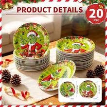 The Grinch Officially Licensed The Cartoon Theme Party Tableware Set, Decoration Set, Newborn Party Birthday Party, Photography Studio Decor Props, Halloween Tableware, Christmas Tableware, New Year Tableware, Holiday Tableware, Disposable Tableware - View 9
