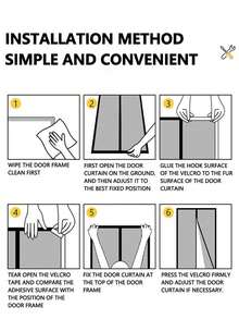 Rèm cửa ban công nam châm dày chống gió mùa đông, lót bông bên trong, chống nước, bảo vệ riêng tư, cách nhiệt, tự dính không cần khoan, dễ lắp đặt và tháo rời - Rèm cửa nam châm có bông lót - Xem 11