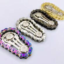 Multi-Play Stress Relief Finger Gear Flywheel Spinner, New Fingertip Gyro Stress Relief Gadget, Gear Mechanical Metal Toy, Bike Chain Gear , Alloy Metal Fingertip Gyro Stress Relief Toy, Rainbow Sensory Fidget Toy For Kids Adults, EDC Desk Toy For Anxiety ADHD, Office School Birthday Gift - Multicolor - View 2