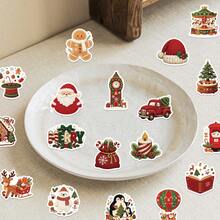 50pcs Cute Knitted Christmas Cartoon Stickers Santa Reindeer Snowman Decal For Party Notebook Suitcase DIY Decoration - Multicolor - View 9