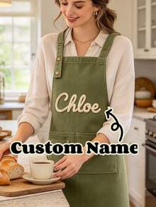 Customizable Kitchen Apron - Personalized Design, Photo Or Text - Woven Polyester Cooking Apron, Washable, Warm, Customized, Unique, Personalized, Ideal Gift For Boyfriend, Girlfriend, Family, Friends, Suitable For Sofa, Bed, Car, Tea Room, Bedroom, Living Room, Bathroom, Dining Room And Other Places. - Multicolor - View 7