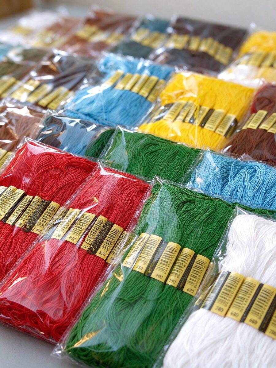 1件裝彩色縫紉線 純色刺繡線 十字繡線 獨特風格 手工捻線 滿足多色需求 - 彩色 - 查看 1