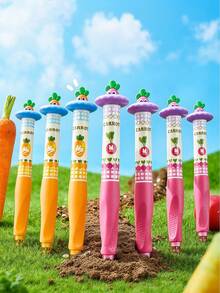 2/1pc Rotating Carrot Head Neutral Pen, Creative Cartoon Carrot Design, CS Double Ball Tip 0.5, Smooth Writing Pen For Students, Highly Attractive Fun Stress Relief Signature Pen Gift Box Set, Suitable For Daily Homework, Classroom Notes, Exam Preparation; Journal Decoration, Excerpt Recording; Back To School Gift, Birthday Small Gift, Class Reward Prize, Rotating Carrot Head Design, Fun Interaction, Suitable For Personal Use And Gifting - Multicolor - View 1