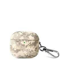 1 pieza Funda rígida para auriculares con texto personalizable y textura de camuflaje - Funda portátil para auriculares inalámbricos, compatible con Apple 1, 2, 3, 4, 5, Pro1, Pro2 - Multicolor - Ver 26
