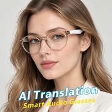 SENBONO Smart Glasses With Hall Sensor Automatic Switch, Artificial Intelligence Translation, Wireless Communication/Music Playback/Voice Assistant/Business Office/Daily Learning/Meetings/Lightweight Circular Frame, Christmas Gift, Ultra Light Design - View 3