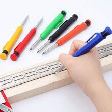 Carpenter Mechanical Pencil Set With Replacement Leads, 45mm Long Metal Tip, Pencil Sharpener And Marking Tools, Deep Hole Marker For Construction, Carpentry, Woodworking And DIY Projects - Multiple Styles - View 3
