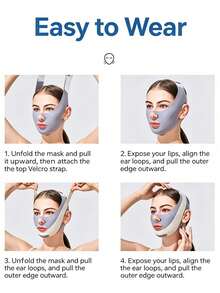 Graphene V Line Face Lifting Strap, Breathable Full Face Sculpting Mask, Washable Double Chin Band, Home Sleeping Facial Care Face Cover - Light Grey - View 5