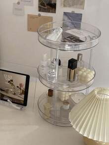 Organizador de cosméticos transparente para escritorio, estante de almacenamiento de cosméticos, almacenamiento de cosméticos, almacenamiento de joyas, estante de almacenamiento de joyas, adecuado para vacaciones en la playa, baño - transparente - Ver 6