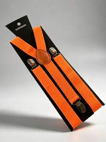 1 Solid Color Men's Suspender, With 3 Strong Clips, Adjustable - Multicolor - View 6