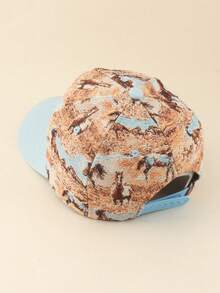 Vintage Animal Jacquard Baseball Cap Outdoor Casual Sun Hat Suede Patchwork Hip Hop Hat Unisex - Multicolor - View 6