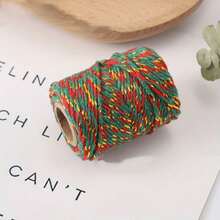 Gift Packaging Ribbon, Gift Box Packaging Rope, Multi-Color Mixed Weave With Gold Stripe Decoration, Suitable For Christmas Gift Wrapping, Crafts, Sewing And Holiday Decoration - Multicolor - View 9