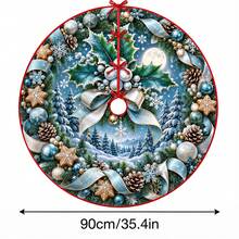 1 buah Alas Pohon Natal Motif Hutan Cahaya Bulan Biru Es, Dekorasi Liburan Elegan, 5 Ukuran, Hadiah Liburan Unisex, Cocok Untuk Dekorasi Natal di Rumah dan Pesta - Hutan Biru Es yang Diterangi Cahaya Bulan - View 15