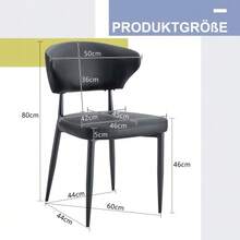Minimalist Ergonomic Dining Chair With Curved Backrest, Comfortable Design, Offers A New Seating Experience Full Of Comfort And Simplicity. Set Of 2 Chairs. - Black - View 2