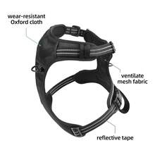 1680D Double-Strand PU Oxford Breathable Mesh Dog Tactical Harness, Same Color Dual Reflective Webbing Anti-Pull, Car-Use Short Leash Dual-Purpose With Built-In Handle, Multiple Colors Available, 4-45kg Large Dog Outdoor Walking And Travel Pet Harness - Multicolor - View 7