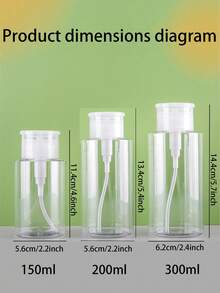Transparent Press Pump Dispenser Bottle, Refillable Empty Airless Bottle, Suitable For Nail Polish Remover, Makeup Remover And Toner, Leak-Proof Cosmetic Liquid Container, Suitable For Nail Salon And Daily Use - Clear - View 5