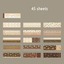 45pcs, Sticker Book, Floral Pattern Series Planner Material DIY Stickers, Vintage Floral Element Sticker Book, Exquisite Pattern Planner Material Stickers, Decorative Planner Scrapbook Aesthetic Sketchbook Creative Handmade DIY Collage Card Material, Office And School Supplies - one-size - View 16