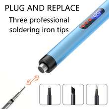 HZOMFEQBF USB Charging Digital Display Wireless Soldering Iron Set, Multiple Colors Available, Portable Soldering Pen, Full Accessory Kit, Home Circuit Board DIY Electronic Component Repair Soldering Tool - View 5