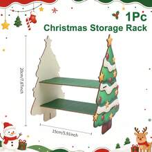 1pc Green Artificial Christmas Tree Storage Rack, With Independent Desktop Centerpiece Display Stand - Multi-Layer Design, Suitable For Gifts, Books, Decorations, Space-Saving Storage Rack, Suitable For Office, Party - Modern Minimalist Holiday Table Decoration - Multicolor - View 7