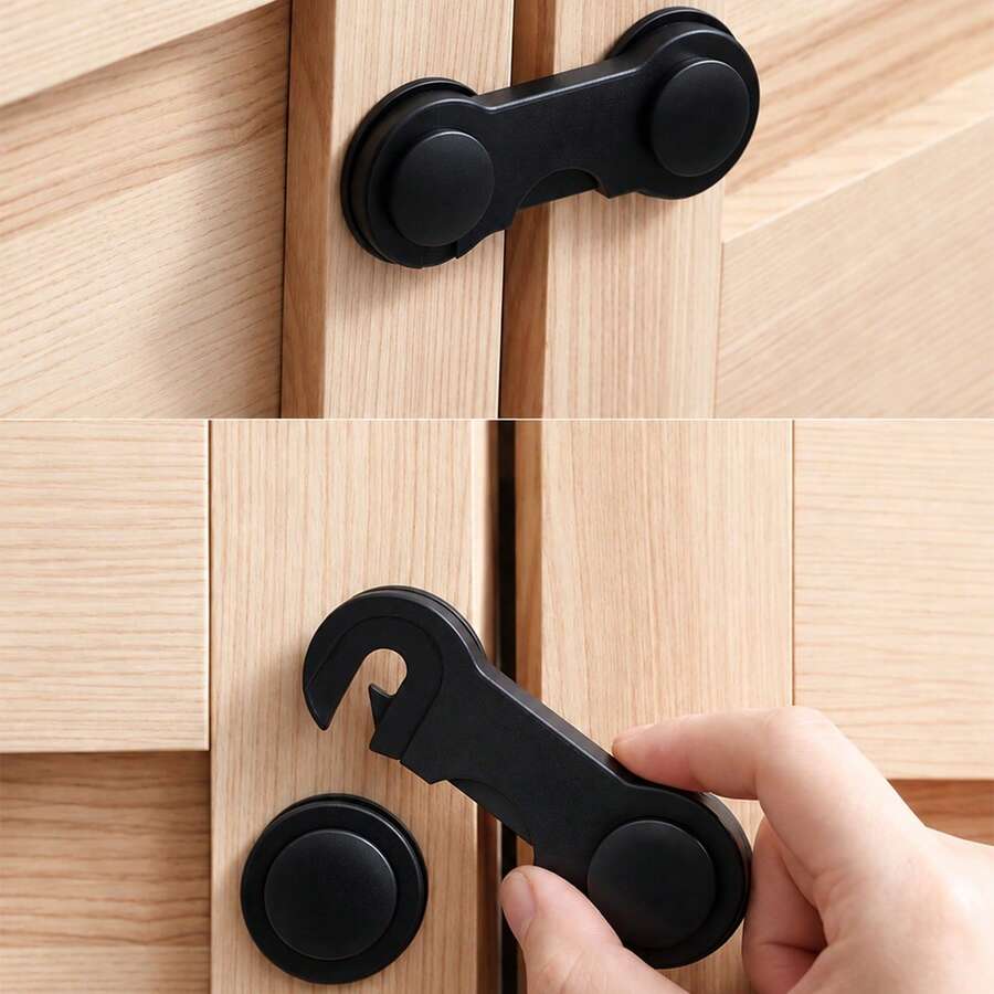 Khóa tủ đa năng, khóa ngăn kéo dán không cần khoan, khóa an toàn cho trẻ em bằng chất liệu ABS, phù hợp cho tủ, ngăn kéo, tủ lạnh, lò nướng, nội thất gia đình