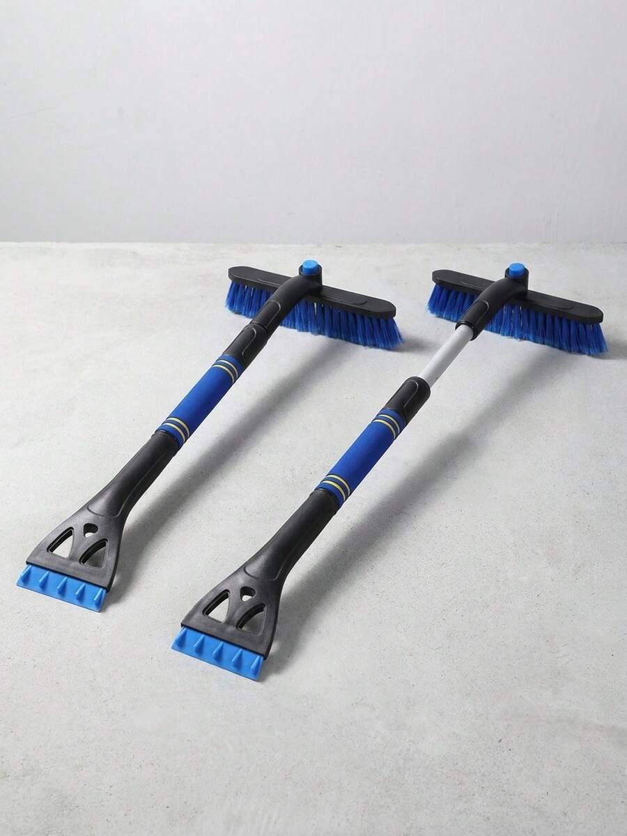 1set Snow Brush And Snow Shovel, 3‑In‑1 Detachable Extra‑Long Snow Removal Tool, Rotatable Brush Head, Paint Protection, Orange Comfort Grip Handle For Car Windshield, Fits Cars And Trucks - Multiple Styles - View 1