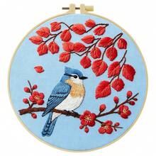 Embroidery Kit 15x15cm/5.9in Or 20x20cm/7.9in DIY Set With Beautiful Sky Views Pattern. For Adult Beginners. Includes Fabric, Instructions, Hoop, Needles & Threads. Great Gift For Friends/Family. Home Or Office Art Decor. - Beautiful Sky - View 15