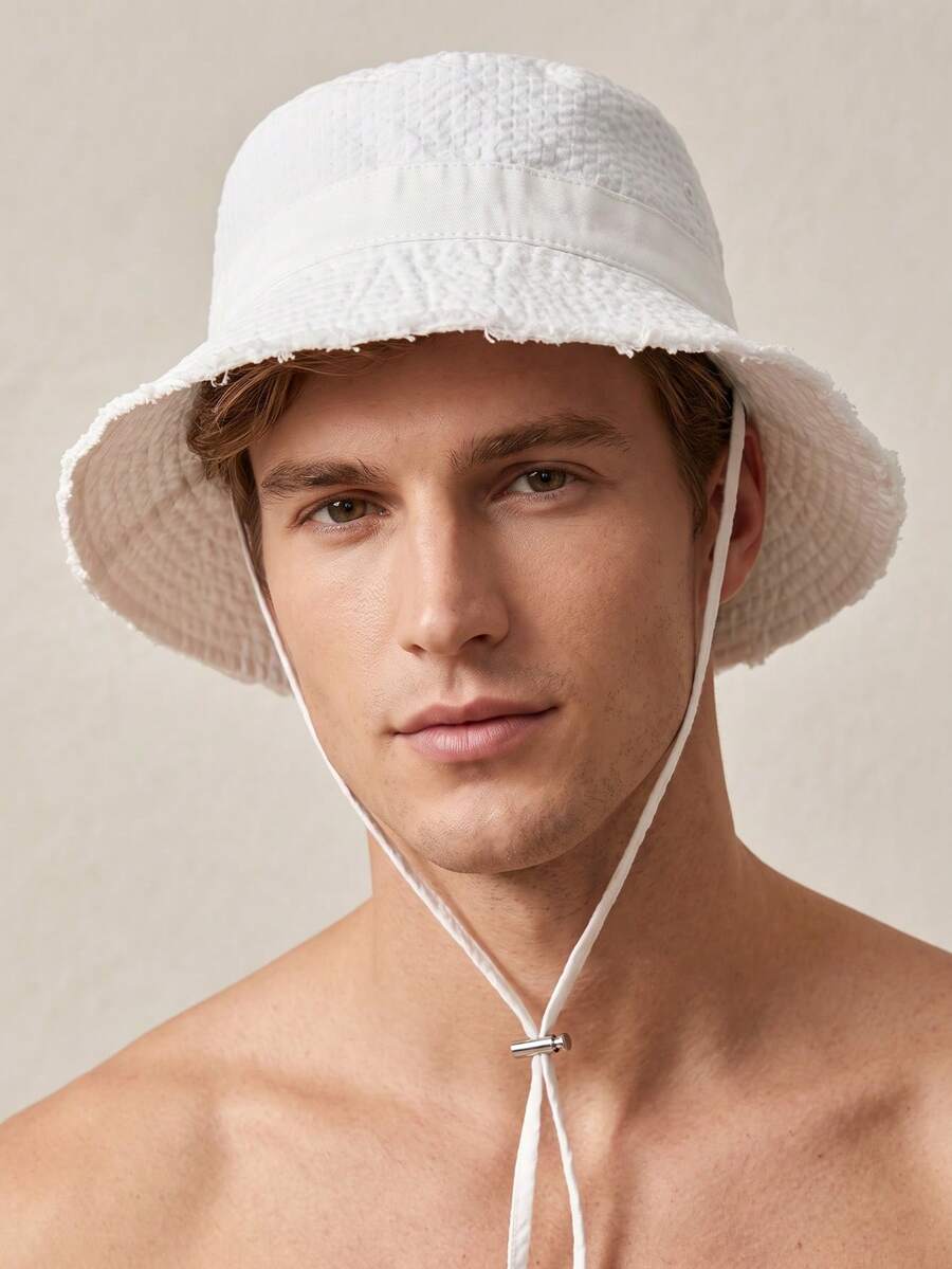 1pc Wide Brim Bucket Hat, Unisex, Summer Sun Protection Hat, Foldable, Suitable For Fishing, Hiking, Gardening, Beach And Other Activities. - A - View 1