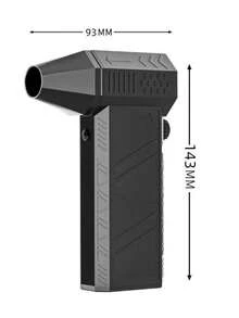 Secador de aire, soplador y aspas: Soplador para limpieza de coches, ventilador de turbina de alta velocidad, ventilador de chorro portátil recargable por USB de 3600 mAh , soplador de polvo sin varillas y secador de aire, soplador de alta resistencia apto para coches y exteriores - Negro - Ver 5