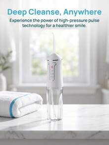 Portable Electric Water Flosser, IPX7 Waterproof, High-Frequency Pulse, Deep Cleaning, 3 Cleaning Modes, With 4 Nozzles, USB Rechargeable, Fully Automatic Handheld Oral Irrigator, Protects Family Dental Health - Multicolor - View 12