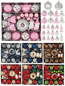 60pcs Christmas Ball Ornaments, Mixed Color Shatterproof Holiday Hanging Decor Set, 2.4 Inch Luxury Pendant Balls, Suitable For Christmas Tree, Party And Holiday Indoor Decoration - Donut Christmas Ornament - View 1