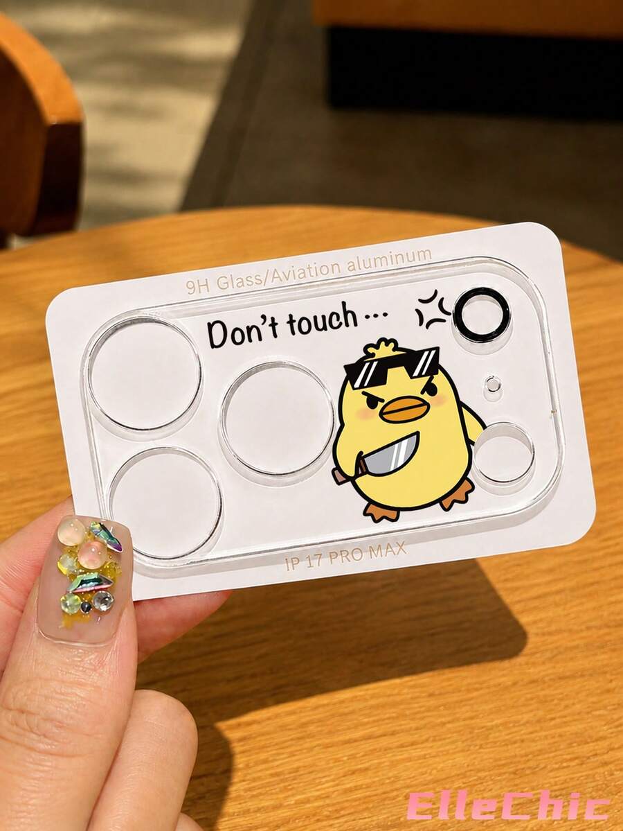 1-Pack Cute Cartoon Little Yellow Duck Pattern Camera Lens Protector, Compatible With 17 Pro/17 Pro Max, 18 Pro/18 Pro Max Full Series. Full-Coverage Rear Camera Protection, Scratch & Wear Resistant, Easy To Install. - Clear - View 1