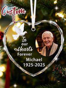 Personalized Christmas Memorial Ornaments With Photo Christmas Tree Decorations Xmas Gifts In Loving Memory Xmas Hanging Keepsake - Multicolor - View 10