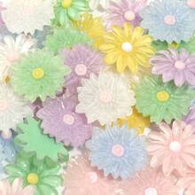 20pcs/Pack Resin Clear Flower Cream Glue Stickers 22mm, Macaron Multicolor, Fresh Style, Can Be Used As Shoe Charms For Hollow Out Clogs, Also For DIY Keychains, Bracelets, Handmade Jewelry Creative Accessories - Flower Patch - View 6