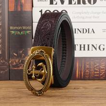 Men's Vintage Second Layer Cowhide Belt With Automatic Buckle - Fashionable Casual Jeans Accessory - For Men - Perfect Gift For Husband And Father - DC86 87 - View 13