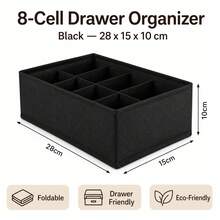 Cabinet And Drawer Underwear Organizer, Wardrobe Clothes Bra Underwear Organizer, Socks Pants Home Use Foldable Storage Box - Black - View 8