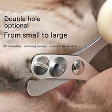 Pet Nail Clippers For Cats & Small Dogs, Dual Round Hole Nail Trimmer, Stainless Steel Sharp Blade Non-Slip Grip Pet Claw Cutting Scissors, Beginner Friendly Pet Grooming Tool - View 3