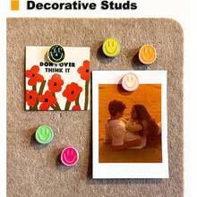 1 Set Of 6/12 (With Storage Box) Random Facial Decorative Pushpins, Cute Bulletin Board Pushpins, Pushpins For Cork Boards, Office Organization Or Home Decor, Back To School Essential - A - View 3