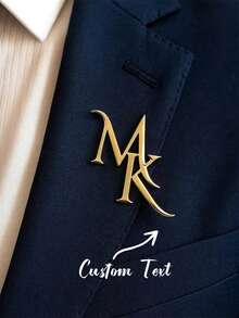 Elegant Customized Stainless Steel 3-Letter Brooch, Personalized Initial Lapel Pin For Couples, Men's Fashion Jewelry Accessory - Multi-layer With Multiple Names - View 13