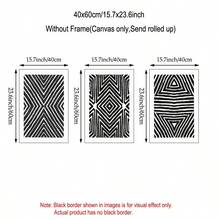 1/3pcs Black White Geometric Canvas Wall Art Set Boho Pattern Abstract Line Prints, Bold Modern Minimalist Wall Decor For Living Room Bedroom Office, Chic Artwork Gift For Family & Friends Unframed Unframed - Pattern - View 15